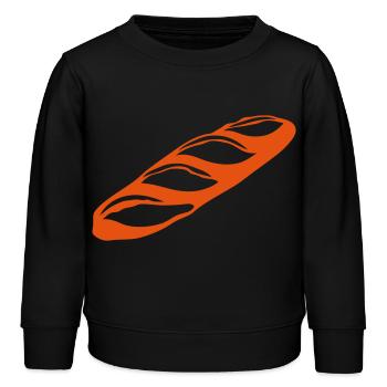 Baguette 1 - Kinder Organic Sweatshirt Mini Changer von Stanley/Stella - Schwarz - Vorne - AI Model Kid Male (0cm)