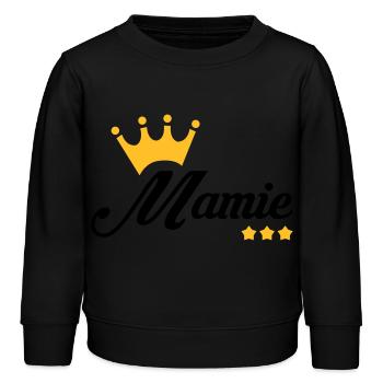 Grandma Oma Großmütter Mamy Mamie Grand-Mère - Kids Organic Sweatshirt by Stanley/Stella - black - Front - AI Model Kid Male (0cm)