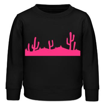 Viele Kakteen Kaktus Wüste Cool Lila Abend Nacht - Kinder Organic Sweatshirt Mini Changer von Stanley/Stella - Schwarz - Vorne - AI Model Kid Male (0cm)