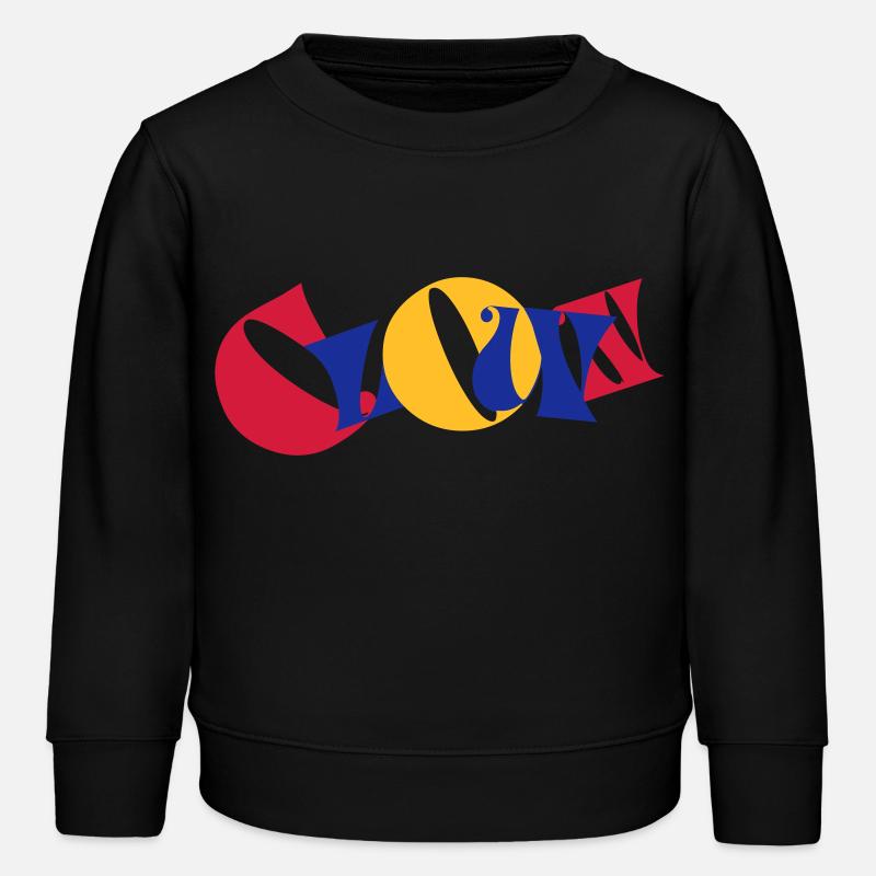 Clown Lettres colorées Texte Logo Drôle Drôle - Sweat enfant bio Stanley/Stella - noir