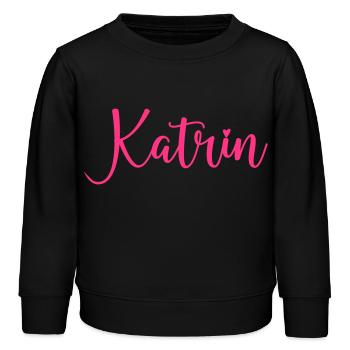 Nom de Katrin - Sweat enfant bio Stanley/Stella - noir - Devant - AI Model Kid Male (0cm)