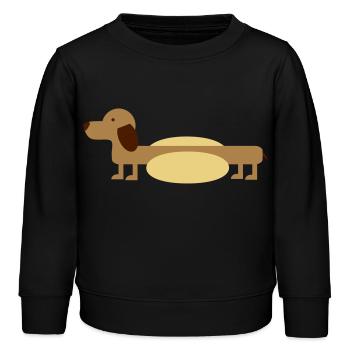 Hot-Dog - Kinder Organic Sweatshirt Mini Changer von Stanley/Stella - Schwarz - Vorne - AI Model Kid Male (0cm)