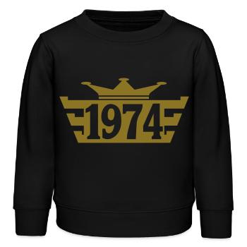 1974_royal - Sweat enfant bio Stanley/Stella - noir - Devant - AI Model Kid Male (0cm)