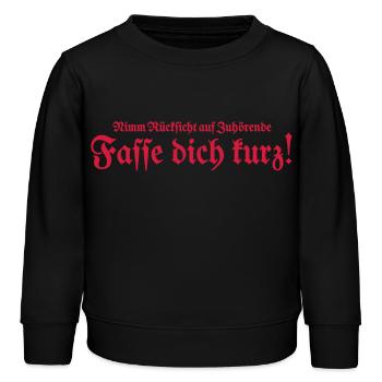 Fasse dich kurz - Kinder Organic Sweatshirt Mini Changer von Stanley/Stella - Schwarz - Vorne - AI Model Kid Male (0cm)