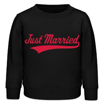 Just Married (Mariage / Noce) - Sweat enfant bio Stanley/Stella - noir - Devant - AI Model Kid Male (0cm)