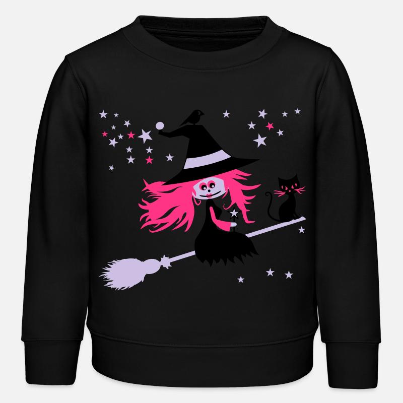 Hexe - Kinder Organic Sweatshirt Mini Changer von Stanley/Stella - Schwarz