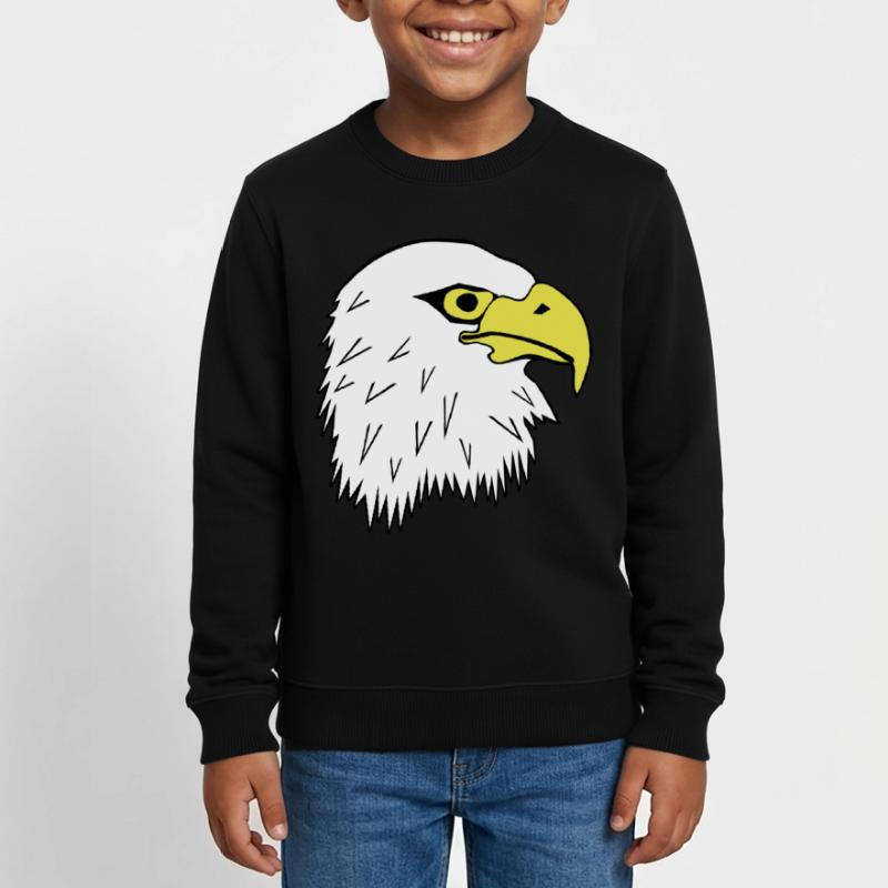 Bald eagle white headed seaeagle head motif Kids Organic Sweatshirt by Stanley/Stella
