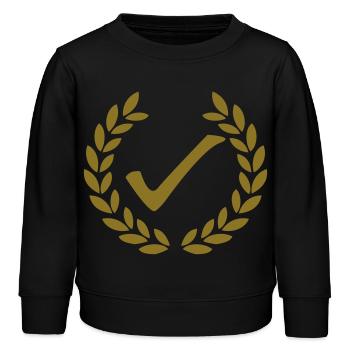 check deluxe - Kinder Organic Sweatshirt Mini Changer von Stanley/Stella - Schwarz - Vorne - AI Model Kid Male (0cm)