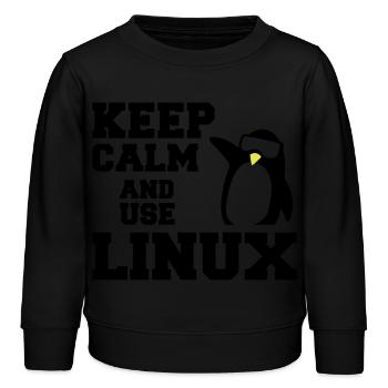Ruhe bewahren Verwendung linux - Kinder Organic Sweatshirt Mini Changer von Stanley/Stella - Schwarz - Vorne - AI Model Kid Male (0cm)