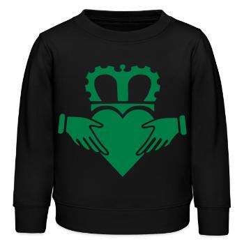 claddagh bague fiançaille amour irlande - Sweat enfant bio Stanley/Stella - noir - Devant - AI Model Kid Male (0cm)