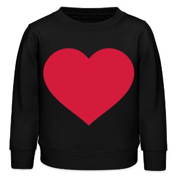 herz - Sweat enfant bio Stanley/Stella - noir - Devant - AI Model Kid Male (0cm)