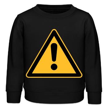 Safety-Sign Warning - Kinder Organic Sweatshirt Mini Changer von Stanley/Stella - Schwarz - Vorne - AI Model Kid Male (0cm)