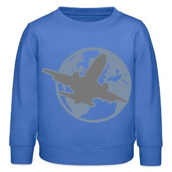 flugzeug - Kinder Organic Sweatshirt Mini Changer von Stanley/Stella - carolina Blue - Vorne - AI Model Kid Female (0cm)