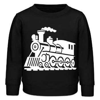 zug lokomotive - Kinder Organic Sweatshirt Mini Changer von Stanley/Stella - Schwarz - Vorne - AI Model Kid Male (0cm)
