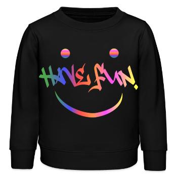 Have fun - Kids Organic Sweatshirt by Stanley/Stella - black - Front - AI Model Kid Male (0cm)