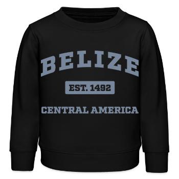 Belize Mittelamerika Est. 1492 - Kinder Organic Sweatshirt Mini Changer von Stanley/Stella - Schwarz - Vorne - AI Model Kid Male (0cm)