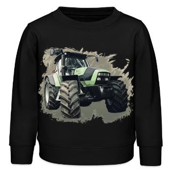 Agrotron K 110 - Kinder Organic Sweatshirt Mini Changer von Stanley/Stella - Schwarz - Vorne - AI Model Kid Male (0cm)