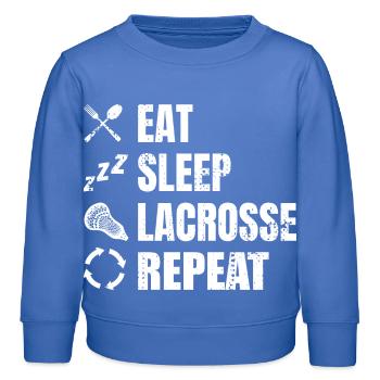 Lacrosse Spieler Routine - Kinder Organic Sweatshirt Mini Changer von Stanley/Stella - carolina Blue - Vorne - AI Model Kid Female (0cm)