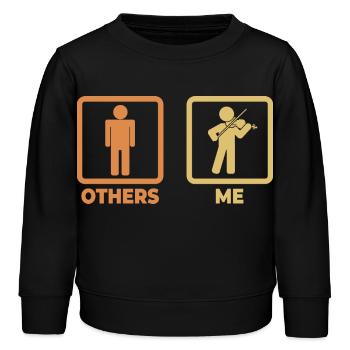 Violinist Strichfigur - Kinder Organic Sweatshirt Mini Changer von Stanley/Stella - Schwarz - Vorne - AI Model Kid Male (0cm)