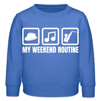 My Weekend Routine - Kids Organic Sweatshirt by Stanley/Stella - carolina blue - Front - AI Model Kid Female (0cm)