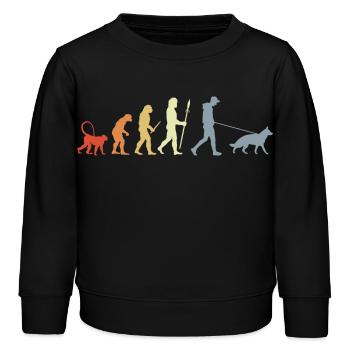 German Shepherd Owner Evolution - Kinder Organic Sweatshirt Mini Changer von Stanley/Stella - Schwarz - Vorne - AI Model Kid Male (0cm)