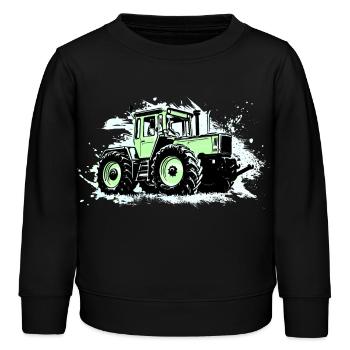 Grüner Traktor - MB-trac 1300 - Kinder Organic Sweatshirt Mini Changer von Stanley/Stella - Schwarz - Vorne - AI Model Kid Male (0cm)