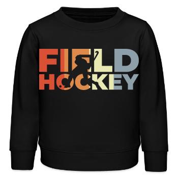 Vintage Feldhockey - Kinder Organic Sweatshirt Mini Changer von Stanley/Stella - Schwarz - Vorne - AI Model Kid Male (0cm)