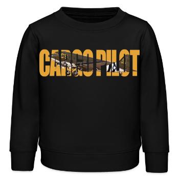 Cargo pilot C-47 - Kinder Organic Sweatshirt Mini Changer von Stanley/Stella - Schwarz - Vorne - AI Model Kid Male (0cm)
