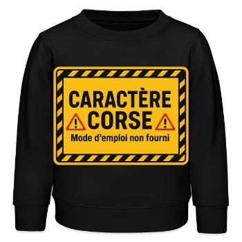 Caractère corse Mode D'Emploi Non Fourni - Sweat enfant bio Stanley/Stella - noir - Devant - AI Model Kid Male (0cm)