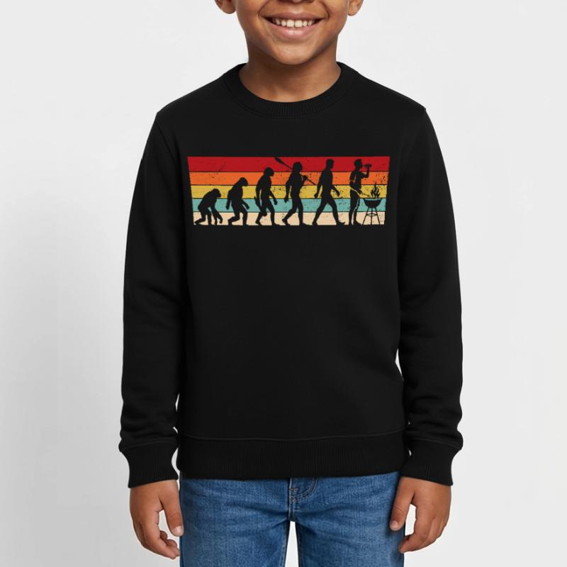 Vintage Evolution - Grilling - Grill Master Kids Organic Sweatshirt by Stanley/Stella