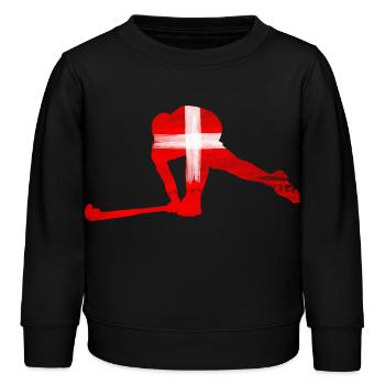 Hockey Schweiz - Kinder Organic Sweatshirt Mini Changer von Stanley/Stella - Schwarz - Vorne - AI Model Kid Male (0cm)