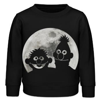 Sesame Street Ernie Et Bert Au Clair De Lune - Sweat enfant bio Stanley/Stella - noir - Devant - AI Model Kid Male (0cm)