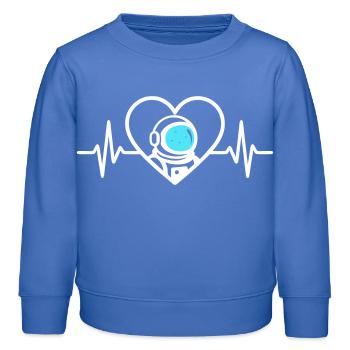 Astronaut Heart Cosmos Weltraumhelm - Kinder Organic Sweatshirt Mini Changer von Stanley/Stella - carolina Blue - Vorne - AI Model Kid Female (0cm)