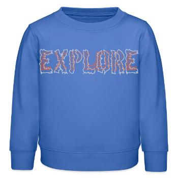 explore - Kids Organic Sweatshirt by Stanley/Stella - carolina blue - Front - AI Model Kid Female (0cm)