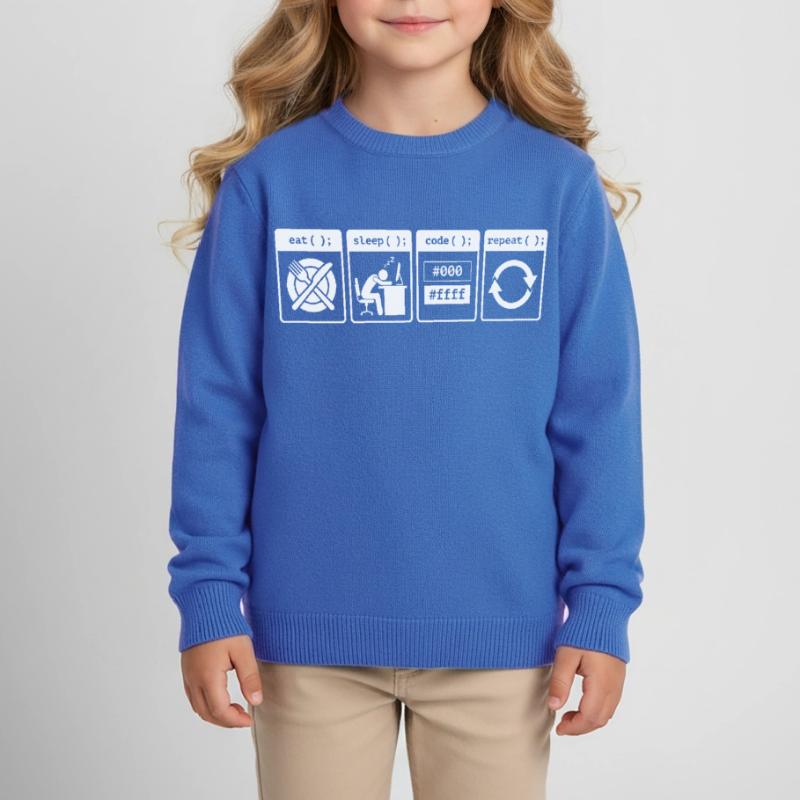 Eat Sleep Code Repeat – Coder Workflow Design Kinder Organic Sweatshirt Mini Changer von Stanley/Stella