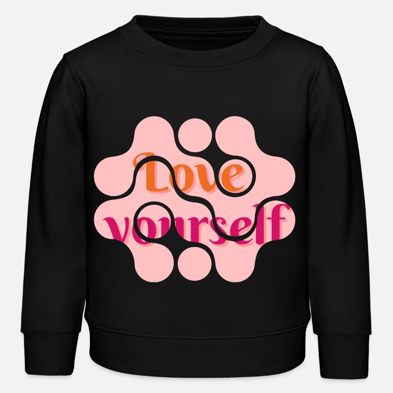 love yourself - Kids Organic Sweatshirt by Stanley/Stella - black