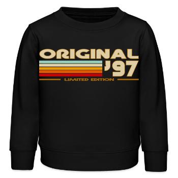 1997 - Kinder Organic Sweatshirt Mini Changer von Stanley/Stella - Schwarz - Vorne - AI Model Kid Male (0cm)