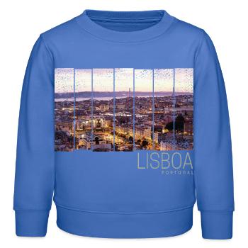 Lissabon Portugal Sonnenuntergang Skyline Souvenir - Kinder Organic Sweatshirt Mini Changer von Stanley/Stella - carolina Blue - Vorne - AI Model Kid Female (0cm)
