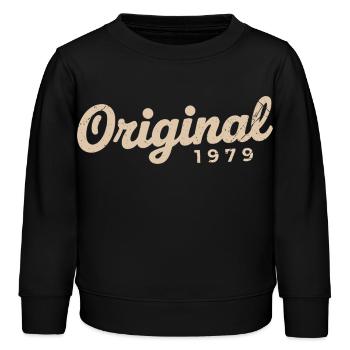 Geburtstagsgeschenk 1979 | Geboren 1979 - Kinder Organic Sweatshirt Mini Changer von Stanley/Stella - Schwarz - Vorne - AI Model Kid Male (0cm)