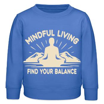 Yoga, Meditation, Mountains, Mindfulness, Tranquility - Kids Organic Sweatshirt by Stanley/Stella - carolina blue - Front - AI Model Kid Female (0cm)