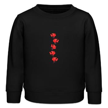fleurs rouges - Sweat enfant bio Stanley/Stella - noir - Devant - AI Model Kid Male (0cm)