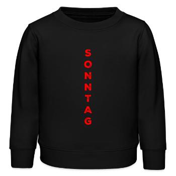 Sonntag - rot - Kinder Organic Sweatshirt Mini Changer von Stanley/Stella - Schwarz - Vorne - AI Model Kid Male (0cm)