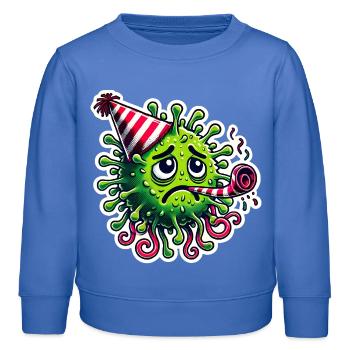 No Party Sad Germ with Party Hat - Kids Organic Sweatshirt by Stanley/Stella - carolina blue - Front - AI Model Kid Female (0cm)