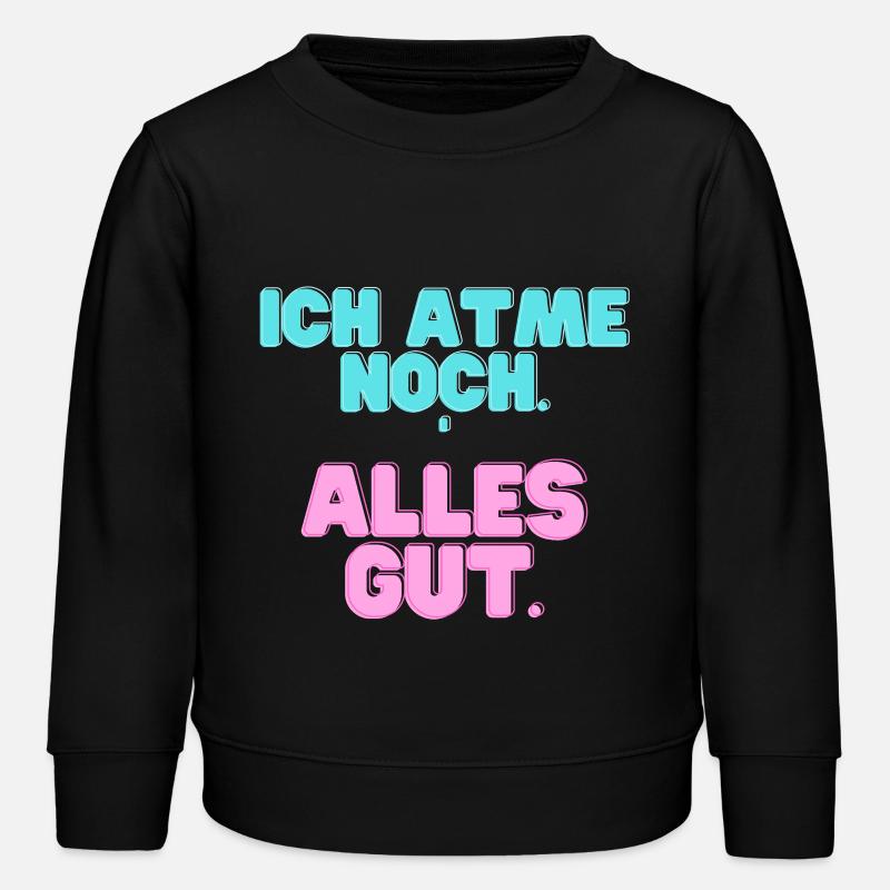 Ich_atme_noch - Kinder Organic Sweatshirt Mini Changer von Stanley/Stella - Schwarz