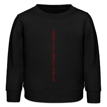 lettrage antifasciste vertical élégant - Sweat enfant bio Stanley/Stella - noir - Devant - AI Model Kid Male (0cm)