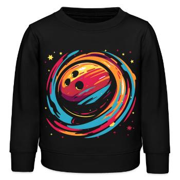 Boule de bowling rétro - Sweat enfant bio Stanley/Stella - noir - Devant - AI Model Kid Male (0cm)