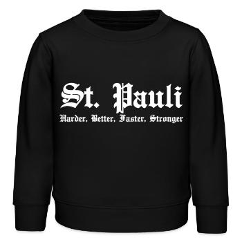 St. Pauli Harder Better Faster Strong Hamburg - Kinder Organic Sweatshirt Mini Changer von Stanley/Stella - Schwarz - Vorne - AI Model Kid Male (0cm)