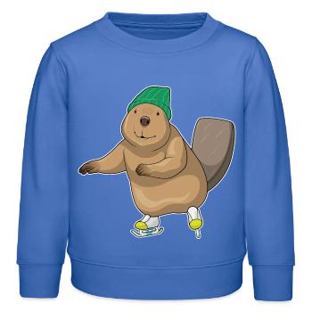Patins à glace Beaver - Sweat enfant bio Stanley/Stella - carolina blue - Devant - AI Model Kid Female (0cm)