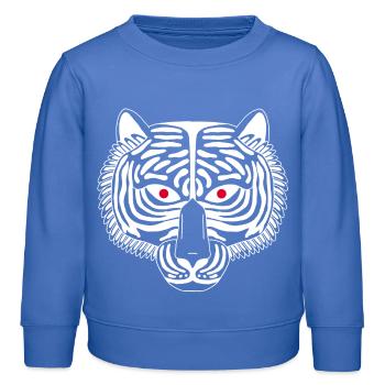 White Tiger - Kids Organic Sweatshirt by Stanley/Stella - carolina blue - Front - AI Model Kid Female (0cm)