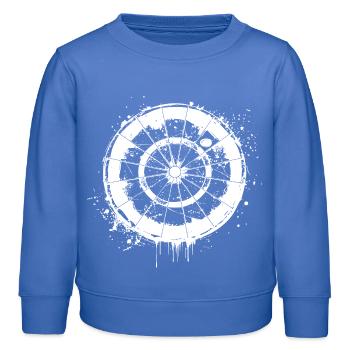 Dartscheibe Streetart - Kinder Organic Sweatshirt Mini Changer von Stanley/Stella - carolina Blue - Vorne - AI Model Kid Female (0cm)